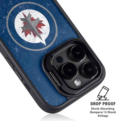 NHL Winnipeg Jets Distressed Logo iPhone 15 Pro Kickstand Case